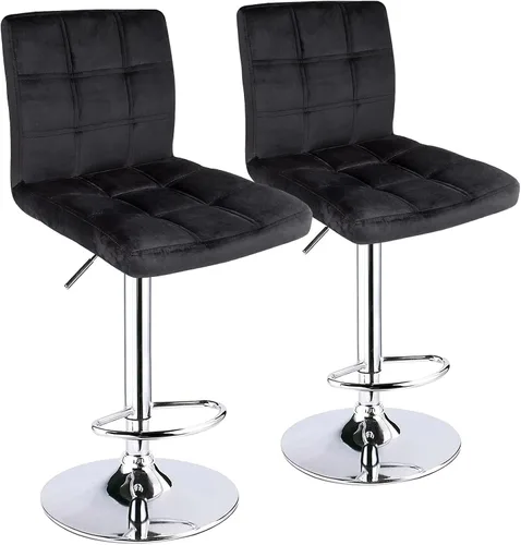 Vista 9 de Taburetes de bar ajustables de piel sintética moderna con espalda, juego de 2, taburete giratorio de altura de mostrador por Leopard (beige)