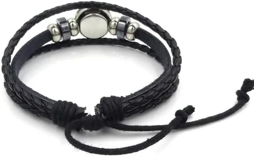 Vista 5 de Pulseras de cuero de Narutos de anime, Uchiha Sharingan Rinnegan Eye Itach Kakash, vidrio