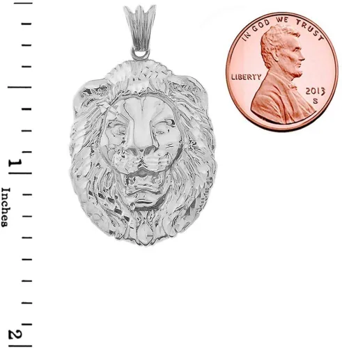 Vista 3 de Collar con colgante de plata de ley con corte brillante (mediano)