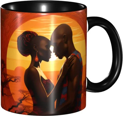Vista 14 de Taza de café, taza de té para mujeres y niñas, taza de diseño único, perfecta para regalos, mujeres afroamericanas afro