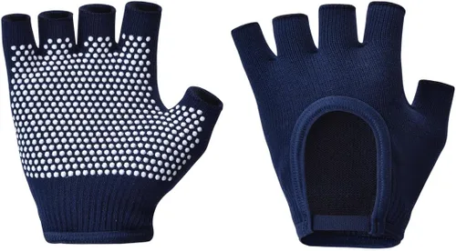 Vista 17 de Guantes de yoga antideslizantes sin dedos, ideales para pilates, barras, yoga de aire y entrenamientos de fitness, tela transpirable con agarre