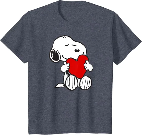 Vista 21 de Peanuts Camiseta de San Valentín Snoopy Hugging Heart, Negro