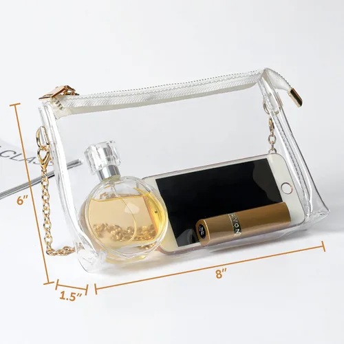 Vista 4 de Lorbro Clear Purse for Women Stadium Approved, Clear Crossbody Bag with Zipper Closure, Transparent Purse for Concert Sports