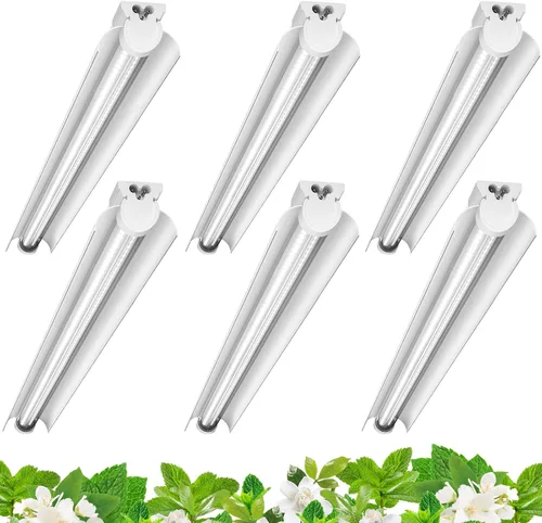 Vista 13 de Barrina Luz de cultivo T8 de 2 pies, 144 W (6 x 24 W), equivalente a 800 W, espectro completo, luz de planta de luz solar, bombillas LED de cultivo