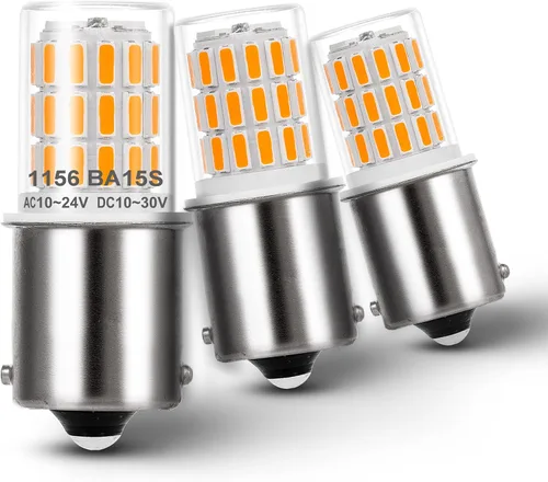 Vista 7 de Heifymi Bombilla BA15D 1142 de 12 voltios, blanco cálido, 2700K, 3W, 1004, 1076, 1130, 1176, LED, AC/DC, 12-24V, repuesto de bajo voltaje para luz
