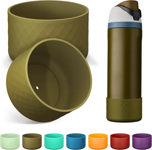 Vista 57 de 2 botas de silicona para botella de agua Owala de 24 onzas, 32 onzas, 40 onzas, funda protectora antideslizante para botellas de agua de acero