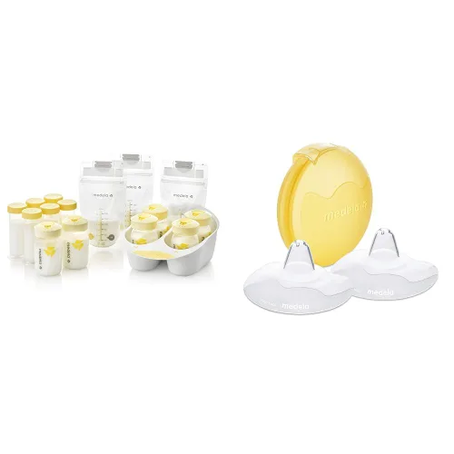 Vista 8 de Medela Juego de soluciones de almacenamiento de leche materna, suministros y recipientes de lactancia materna, organizador de leche materna y bolsas