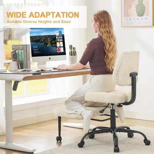 Vista 7 de Silla de meditación con patas cruzadas, exquisitos muebles de oficina en casa, ergonómico arrodillado con soporte lumbar y taburete de altura Beige