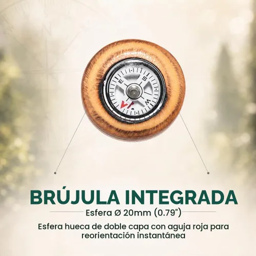 Vista 3 de FOREST PILOT 3pcs desmontable madera de abeto bastón lobo talla 55 pulgadas