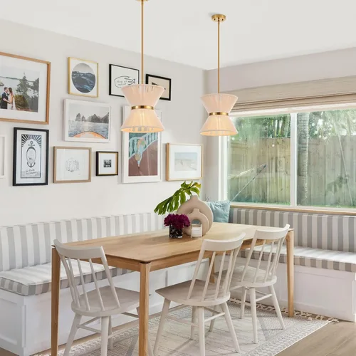 Vista 2 de Lámpara colgante bohemia tejida a mano, mini candelabro costero, moderno, ajustable, de transición, minimalista, accesorios de iluminación colgantes