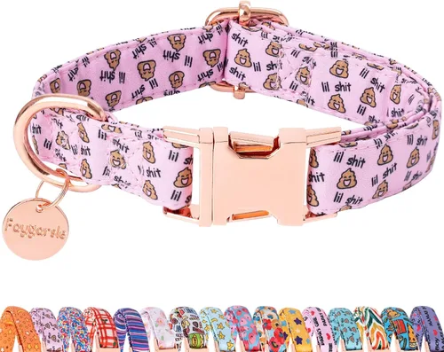 Vista 10 de Faygarsle Collar de perro floral para niñas y perras, collar suave y elegante para mascotas con diseño de flores, collar negro ideal para perros