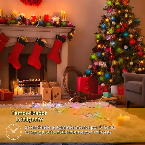 Vista 3 de Tira de luces LED inteligentes, 800 LEDs, 80m/262 pies, luces de Navidad impermeables con control remoto, blanco cálido y color, múltiples modos