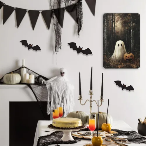 Vista 5 de Decoración de pared de fantasma de Halloween, decoración de fiesta de Halloween para interiores y exteriores, decoración espeluznante para el hogar