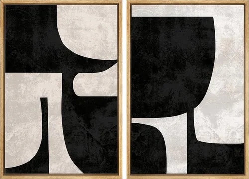 Vista 36 de SIGNWIN Lienzo enmarcado para pared, ilustraciones abstractas texturizadas en tonos beige terrosos, arte moderno, decorativo, contemporáneo