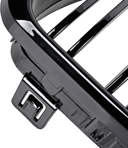 Vista 6 de Astra Depot Parrilla frontal con forma de riñón, color negro brillante, compatible con BMW Serie 1 E81, E82, E87, E88 2007-2011
