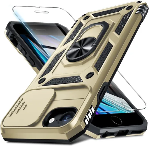 Vista 59 de Janmitta Funda para iPhone 8 Plus/7 Plus/6 Plus, Cubierta de Teléfono con Cubierta Deslizante Integrada para Lente de Cámara + Protector