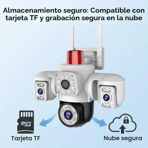 Vista 12 de Yoosee 3 Lens Wifi 6MP Security Outdoor Camera, Smart Night Vision/Two Way Intercom/Motion Alarm/Human Tracking/TF Card Cloud Recording, Network