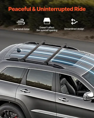Vista 4 de VEVOR Barras transversales para portaequipajes de techo, se adapta a Jeep Grand Cherokee 2011-2021 (con rieles laterales ranurados), capacidad