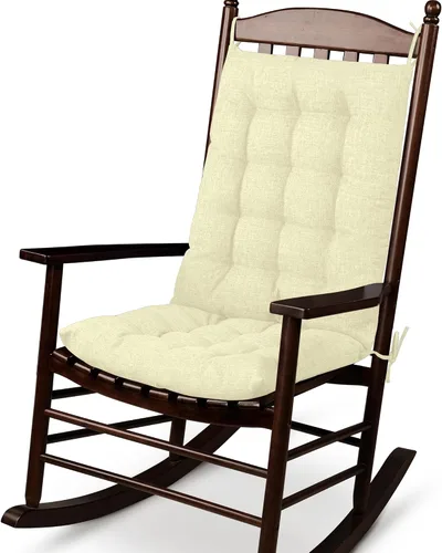 Vista 8 de ELFJOY Cojines para silla mecedora, respaldo alto y cojín de asiento, color Lino Azul