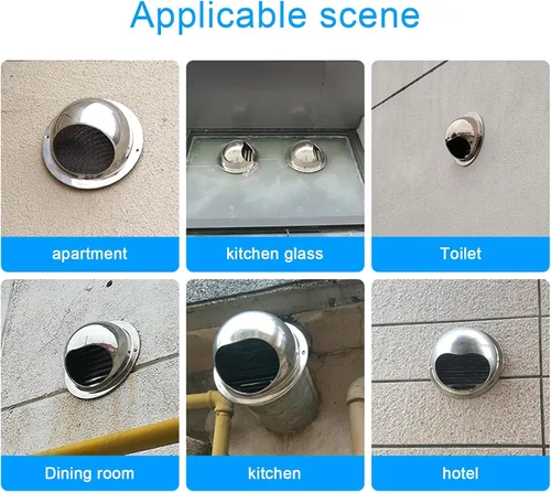 Vista 9 de Tapón de chimenea de acero inoxidable 304, protector de tubería para tubería, tapa de escape de lluvia, tapa de lluvia de chimenea, tapa