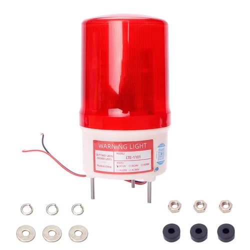 Vista 4 de Bettomshin Bombilla de advertencia estroboscópica, 12 V CC 10 W, torre de señal industrial, sin zumbador, lámpara indicadora de alarma para obras