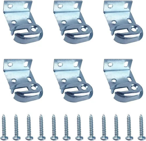 Vista 5 de 2 soportes de montaje para ventana interior y exterior con tornillos, soporte para barra de cortina, zinc