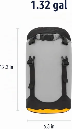 Vista 5 de Sea to Summit eVac Bolsa de compresión impermeable, saco de compresión impermeable, 5 litros, gris de alta resistencia talle alto Gris