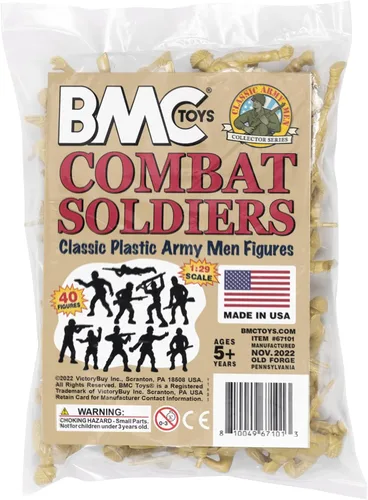 Vista 6 de BMC Classic Tan Plastic Army Men - 40 figuras de soldado de la Segunda Guerra Mundial - Fabricado en Estados Unidos Bronceado