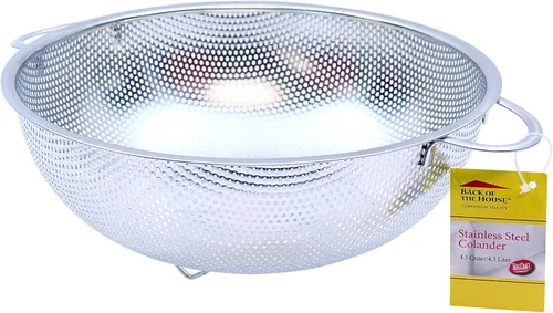 Vista 3 de Tablecraft Colador de 1.5 cuartos de galón con asas, acero inoxidable