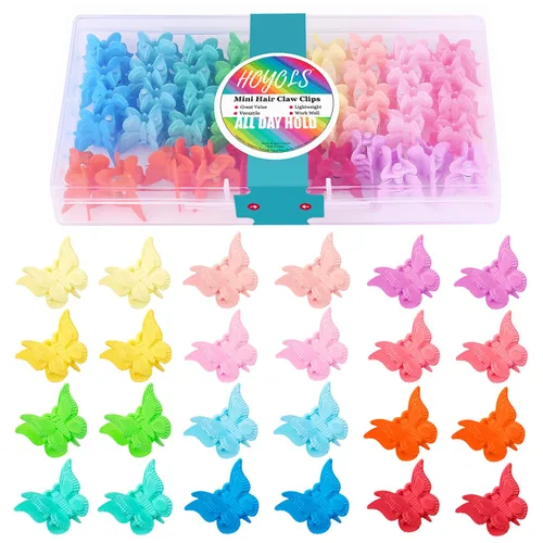 Vista 10 de Hoyols Pinzas de mariposa para adolescentes y adultos, accesorios de mariposas de los años 90 para mujeres, lindo clip de garra para el cabello