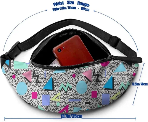 Vista 2 de Riñonera de moda con agujero para auriculares para hombres y mujeres, bolsa de cintura ajustable casual para viajes, fiestas, festivales