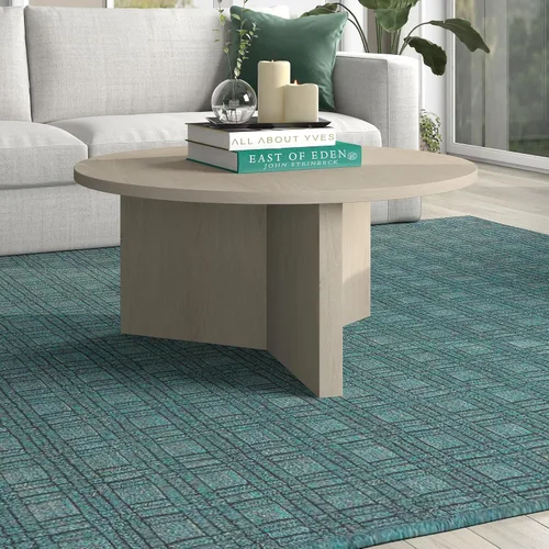 Vista 2 de Henn&Hart Mesa de centro escandinava de 36", color blanco haya Aliso Blanco
