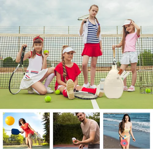 Vista 6 de KAVIGOR Bolsa cruzada de tenis profesional: bolsa de pickleball acolchada impermeable con 2 raquetas con compartimento húmedo/seco Diseño unisex