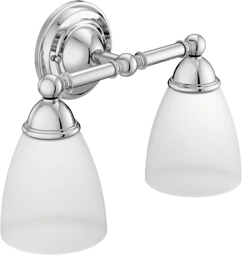 Vista 2 de Moen YB2262ORB Brantford - Accesorio de tocador de baño de doble montaje con 2 luces con vidrio esmerilado, bronce aceitado