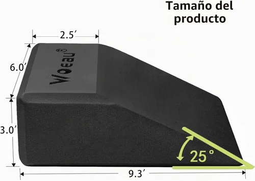 Vista 6 de Paquete de 2 bloques de cuña antideslizantes profesionales para sentadillas, rampa elevada de talón para sentadillas, plataforma de elevación