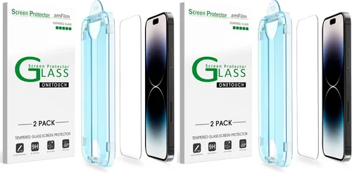 Vista 9 de amFilm OneTouch - Protector de pantalla para iPhone 12 Pro Max (6.7 pulgadas, 2020) con kit de fácil instalación, vidrio templado, paquete de 2