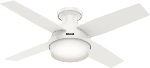 Vista 8 de Hunter Dempsey, ventilador de techo, moderno, 44 pulgadas, níquel cepillado