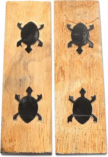 Vista 25 de Báscula de mango de cuerno de búfalo (corteza) - (Amber/Black) - (3.50 x 1.125 x 0.187)