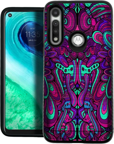 Vista 5 de CasesOnDeck - Funda de doble capa compatible con Motorola Moto G Power (2020) [Armadura cepillada] Carcasa de dos piezas de metal cepillado
