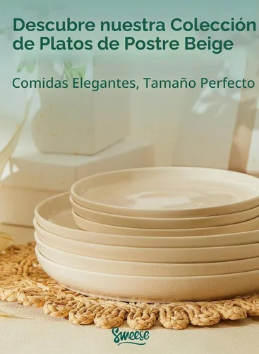 Vista 8 de Sweese - Juego de platos de porcelana de 10 pulgadas, beige, redondos, 6 unidades, para servir ensaladas, resistentes a los arañazos, aptos