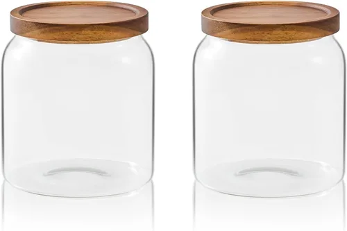 Vista 16 de Sweejar Tarros grandes de cristal para dulces con tapas de madera, tarro de vidrio de 1 galón con tapa, contenedores de almacenamiento