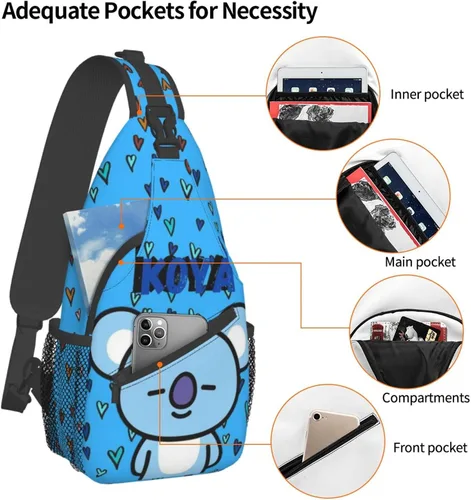 Vista 4 de SSNDFVY Bolso bandolera de gran capacidad para mujeres y hombres, bolso cruzado, bolso de hombro, bolsas de pecho para viajes, senderismo, gimnasio
