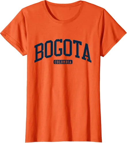 Vista 59 de Bogotá Colombia College University Style Camiseta azul marino, Blanco