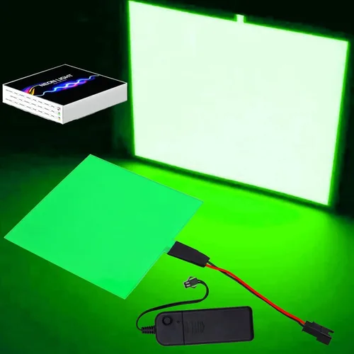 Vista 14 de jose2015 Panel electroluminiscente de 3.9 x 3.9 in, luz de panel electroluminiscente cortable, 3 modos con batería para decoración de bricolaje