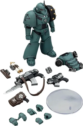 Vista 5 de JOYTOY Warhammer The Horus Herejy 1:18 Hijos de Horus MKVI Tactical Legionary Model Regalos de cumpleaños JT02977