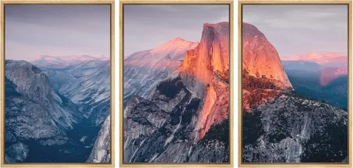 Vista 71 de wall26 Lienzo enmarcado para pared, juego de arte de fila de palmeras de California y cielo azul, naturaleza, vida silvestre, fotografía, realismo