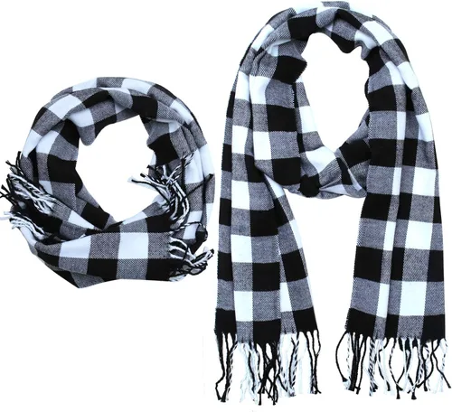 Vista 7 de Aneco Conjunto de bufanda de punto cálido de invierno para hombres y mujeres, bufanda elástica suave
