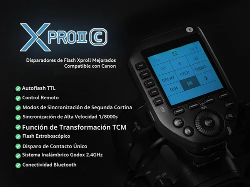 Vista 2 de Godox Disparador de flash inalámbrico XProII-C TTL compatible con Canon