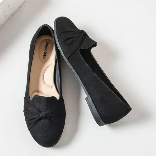 Vista 5 de Saidoteto Women's Ballet Flats, Comfortable Round Toe Slip On Classic Suede Office Dress Shoes for Work
