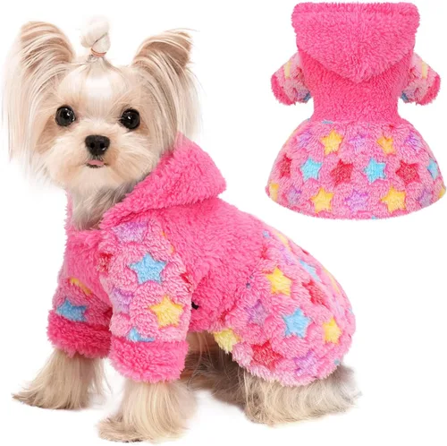 Vista 11 de Sudadera con capucha para perro, ropa de invierno para perros pequeños, niño, niña, ropa para mascotas, vestido para perros, abrigos para clima